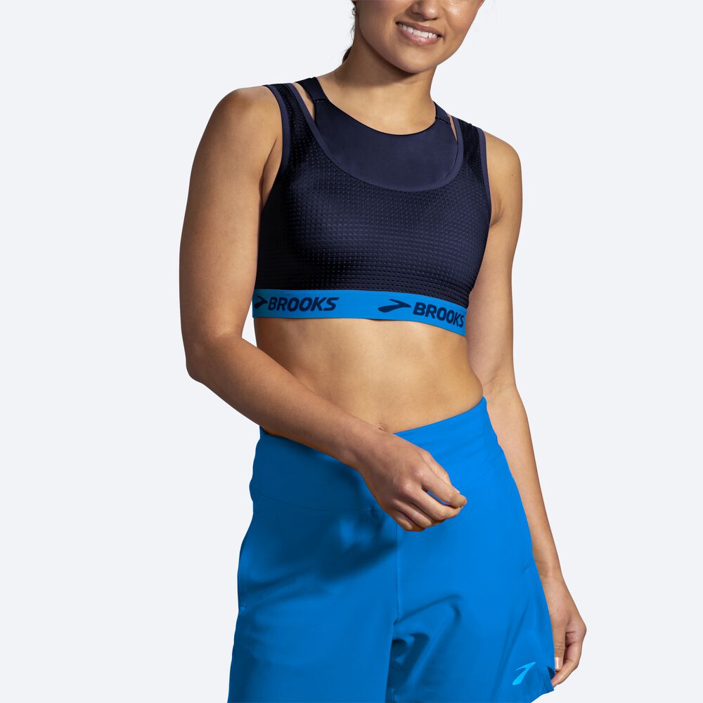 Sujetadores Deportivos Brooks Drive Mesh Run Bra Mujer Azul Marino/Azules | CR13524