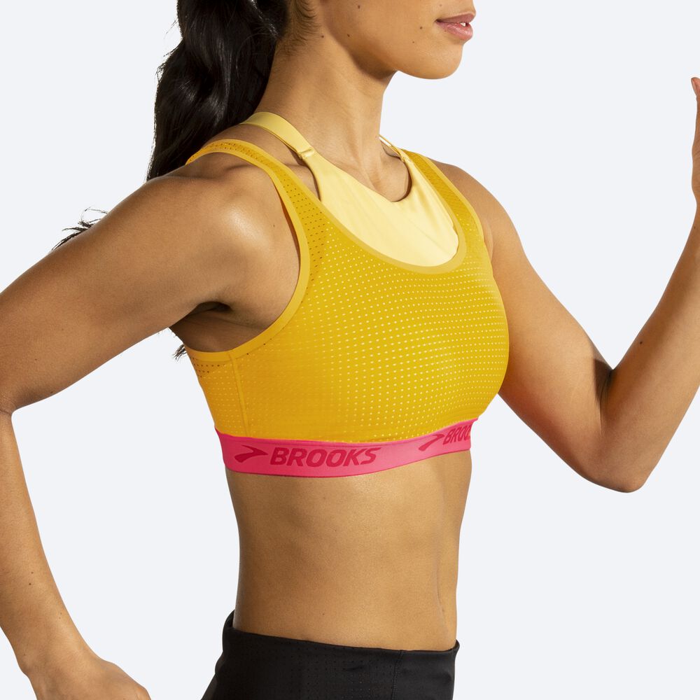 Sujetadores Deportivos Brooks Drive Mesh Run Bra Mujer Marrones/Naranjas | CR38471