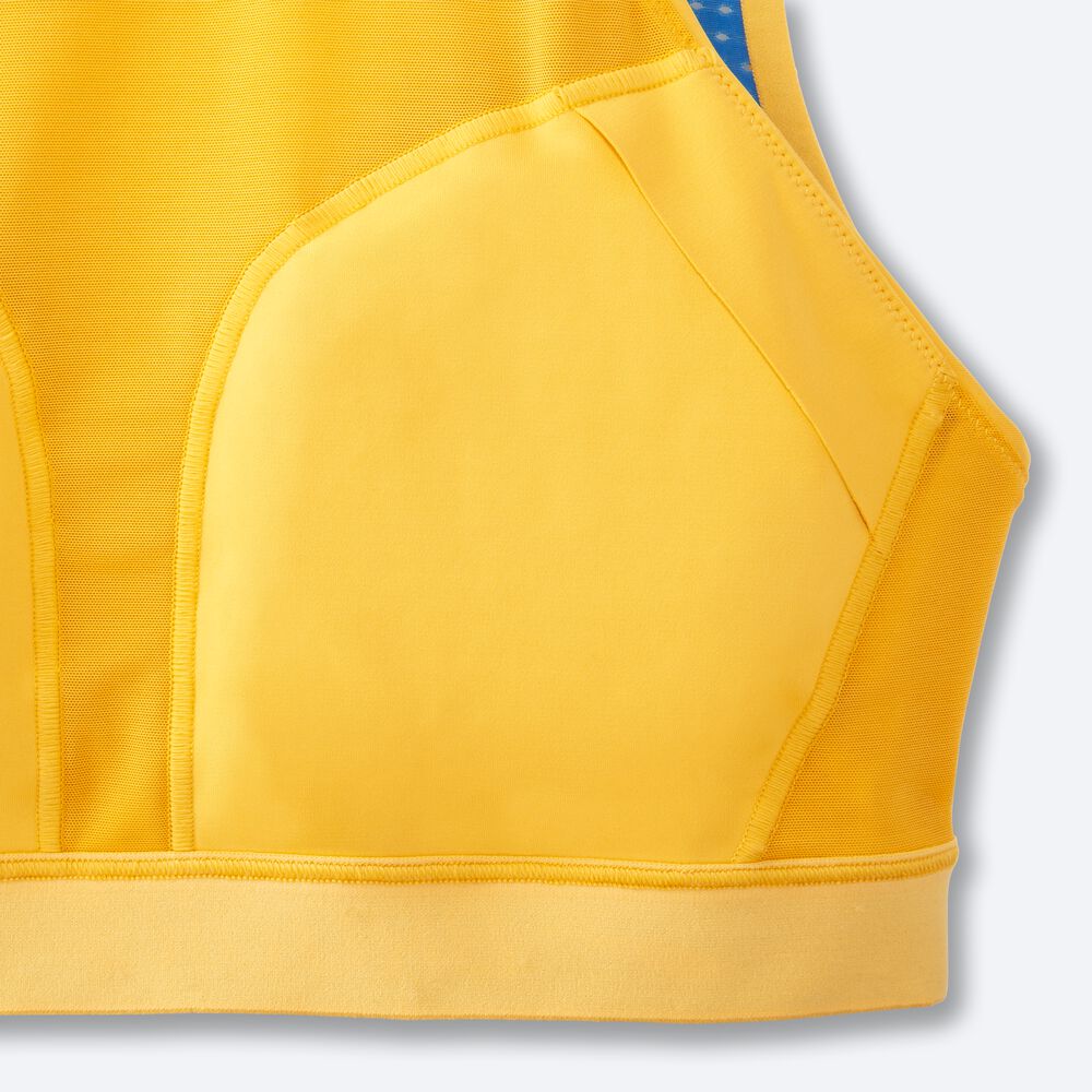 Sujetadores Deportivos Brooks Drive Mesh Run Bra Mujer Amarillo/Azules | CR92384