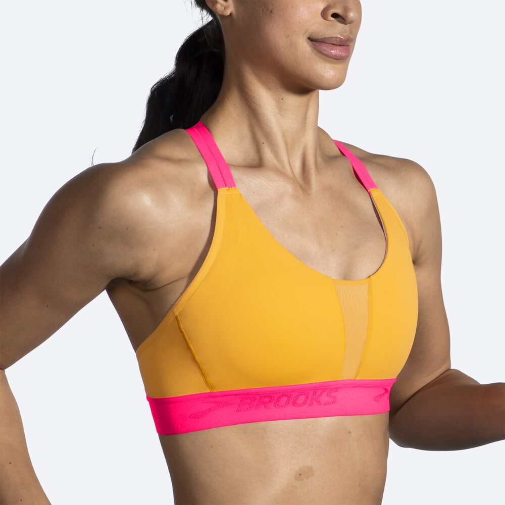 Sujetadores Deportivos Brooks Drive Plunge Run Bra 2.0 Mujer Naranjas/Rosas | CR46782