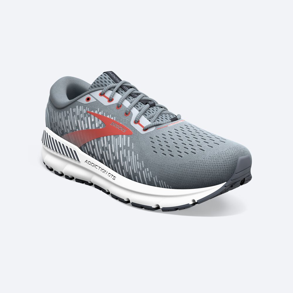 Zapatillas Running Brooks Addiction GTS 15 Hombre Gris/Rojas | CR21386