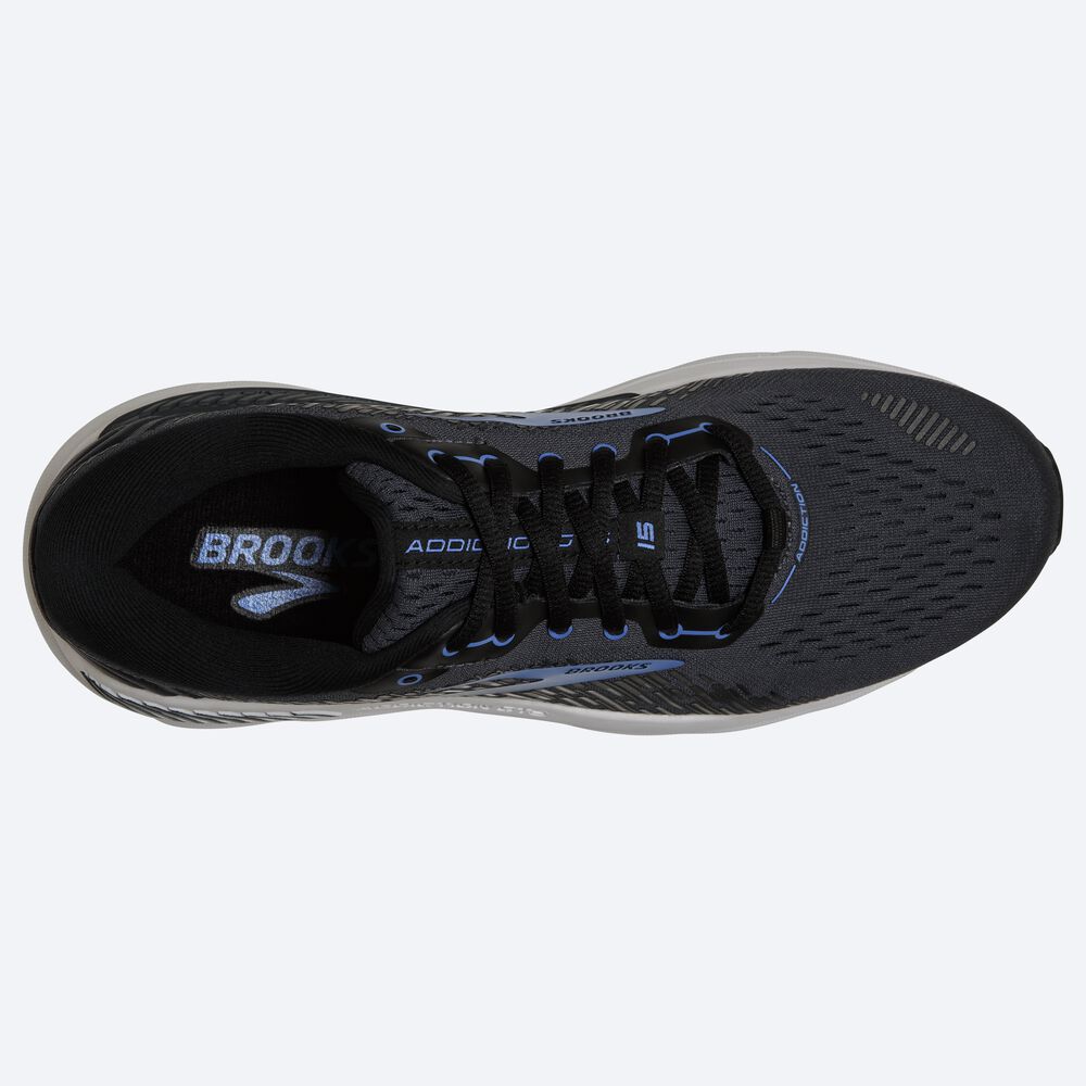 Zapatillas Running Brooks Addiction GTS 15 Hombre Negras/Azules | CR50183