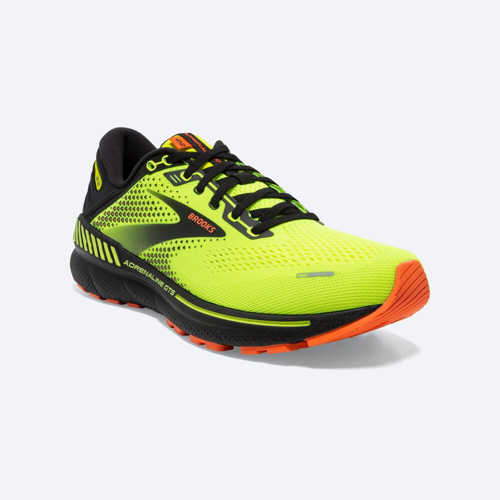 Zapatillas Running Brooks Adrenaline GTS 22 Hombre Amarillo/Negras | CR02187