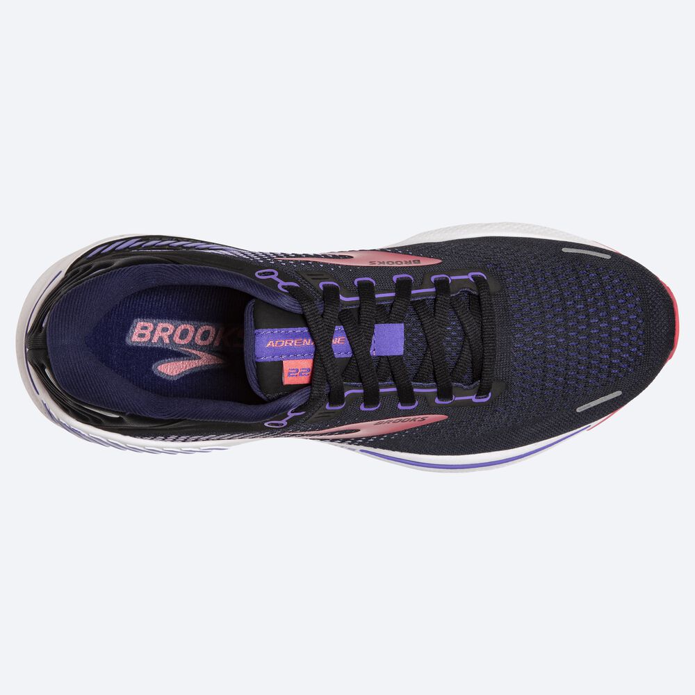 Zapatillas Running Brooks Adrenaline GTS 22 Mujer Negras/Moradas/Coral | CR02854