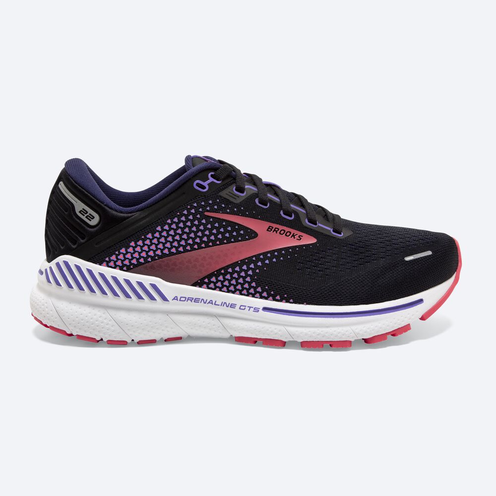 Zapatillas Running Brooks Adrenaline GTS 22 Mujer Negras/Moradas/Coral | CR02854