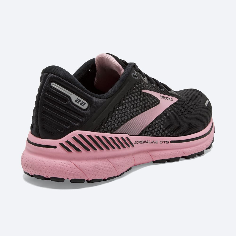 Zapatillas Running Brooks Adrenaline GTS 22 Mujer Negras/Plateadas | CR04923