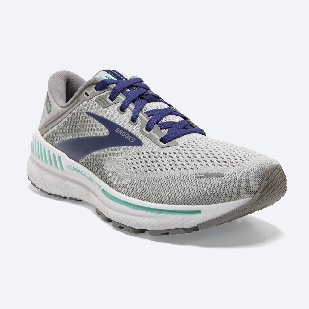 Zapatillas Running Brooks Adrenaline GTS 22 Mujer Gris/Azules/Verde | CR27539