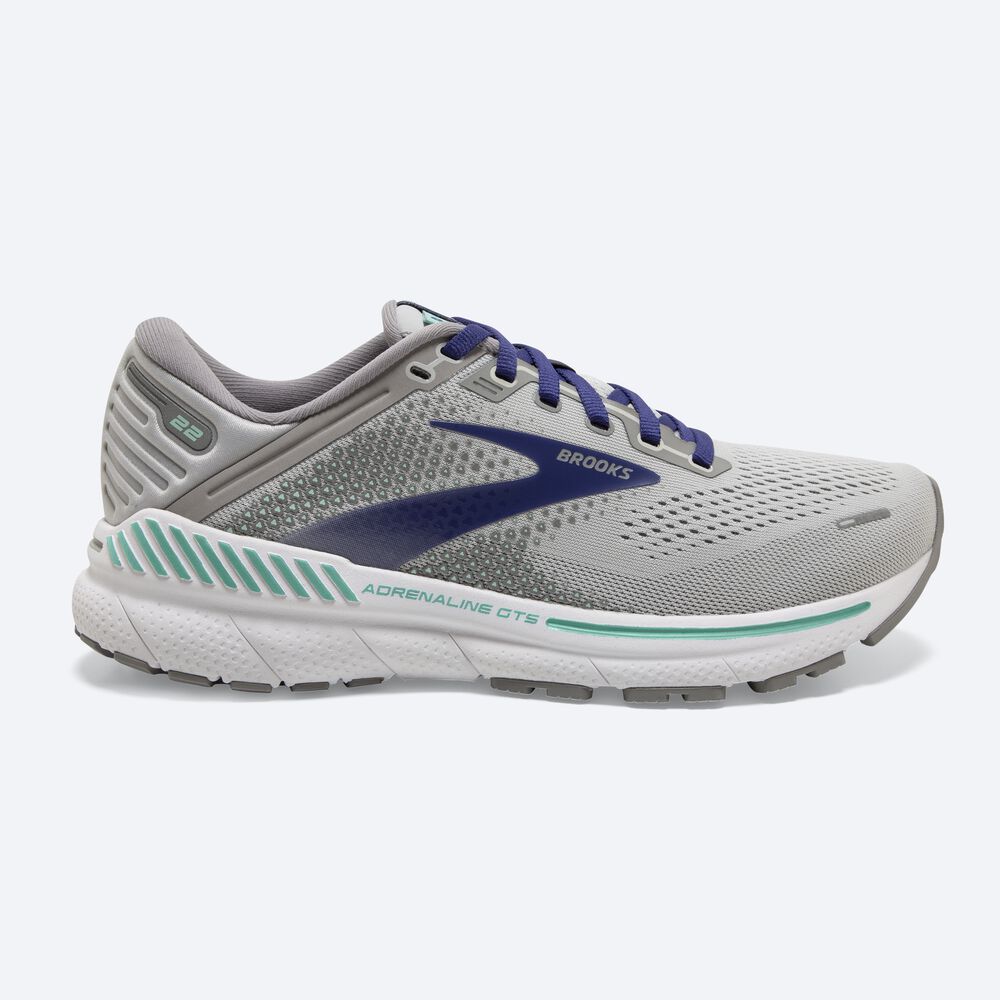 Zapatillas Running Brooks Adrenaline GTS 22 Mujer Gris/Azules/Verde | CR27539