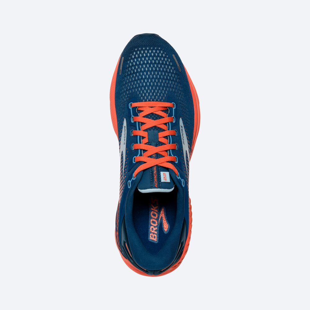 Zapatillas Running Brooks Adrenaline GTS 22 Hombre Azules/Azules Claro/Naranjas | CR35876