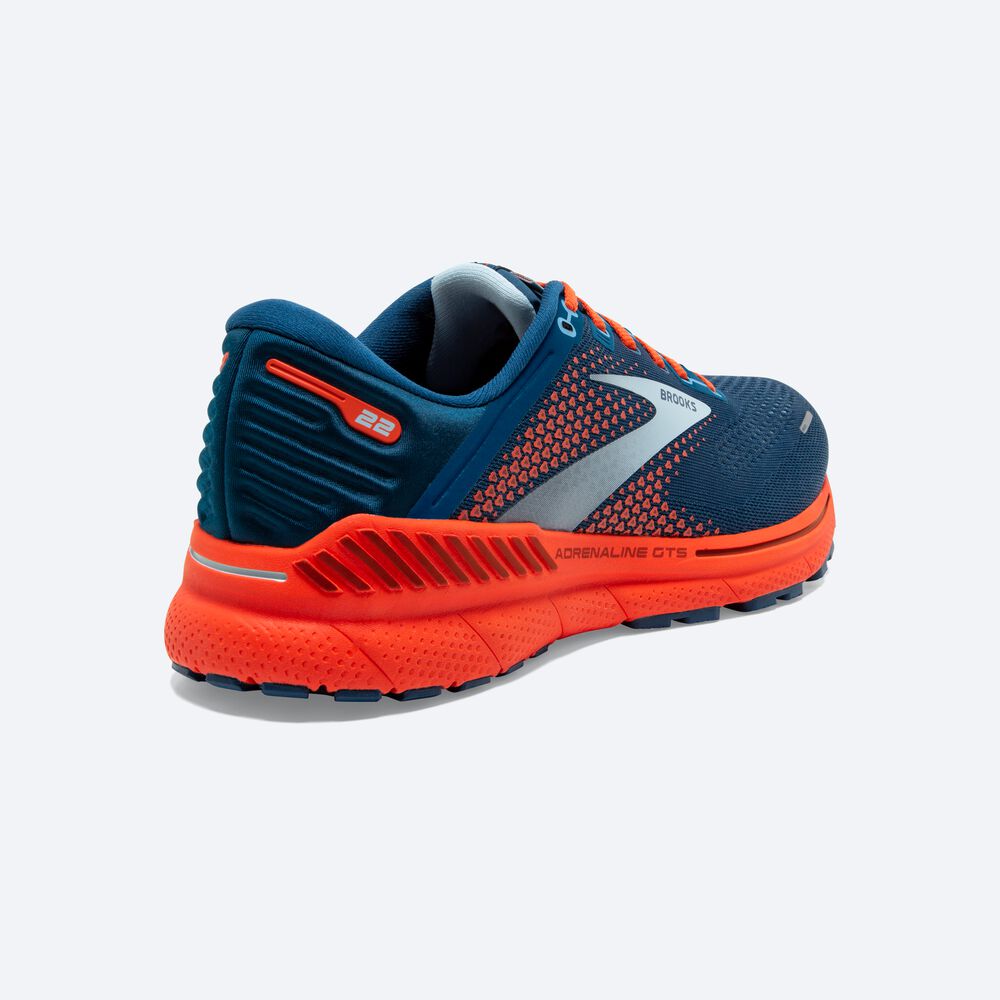 Zapatillas Running Brooks Adrenaline GTS 22 Hombre Azules/Azules Claro/Naranjas | CR35876