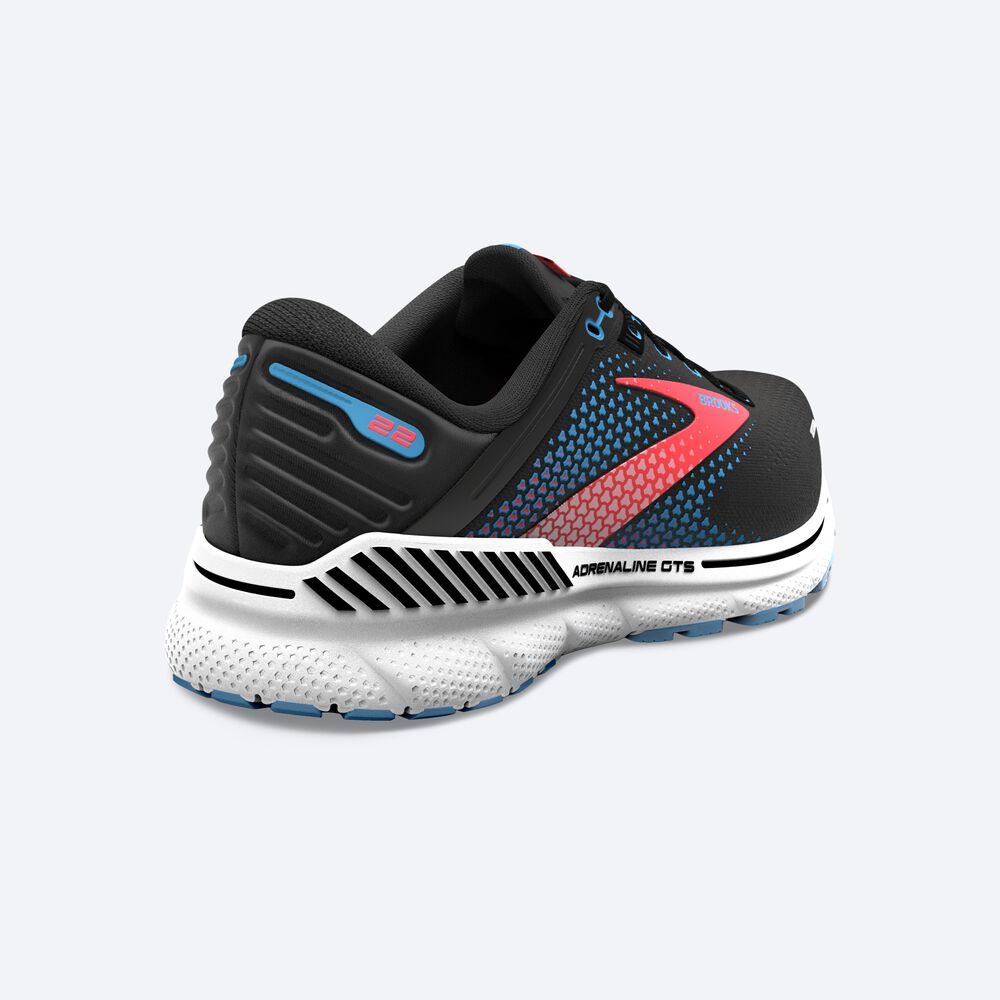 Zapatillas Running Brooks Adrenaline GTS 22 Mujer Negras/Azules/Coral | CR38124