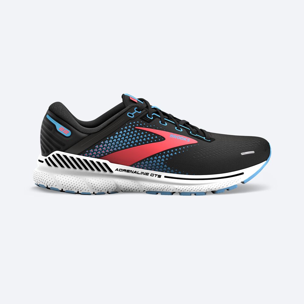 Zapatillas Running Brooks Adrenaline GTS 22 Mujer Negras/Azules/Coral | CR38124