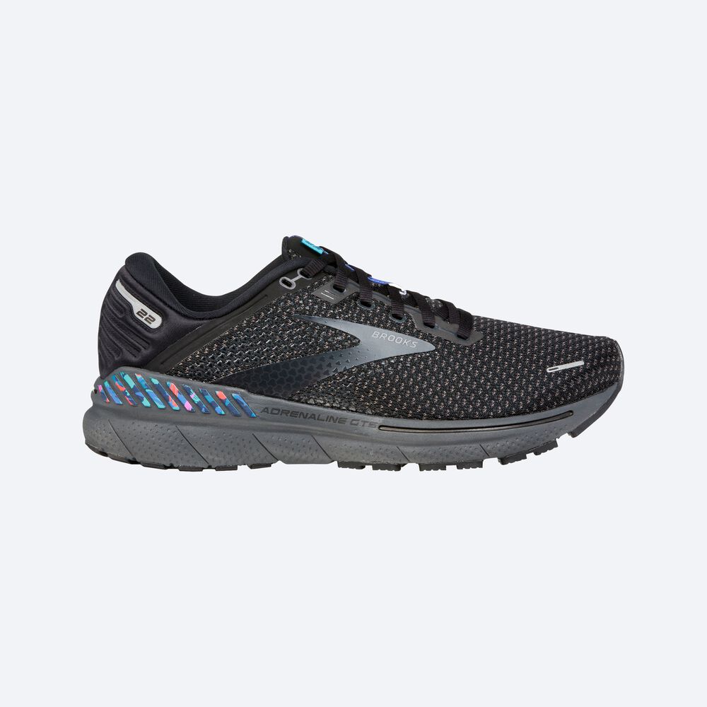 Zapatillas Running Brooks Adrenaline GTS 22 Hombre Negras/Azules | CR39564