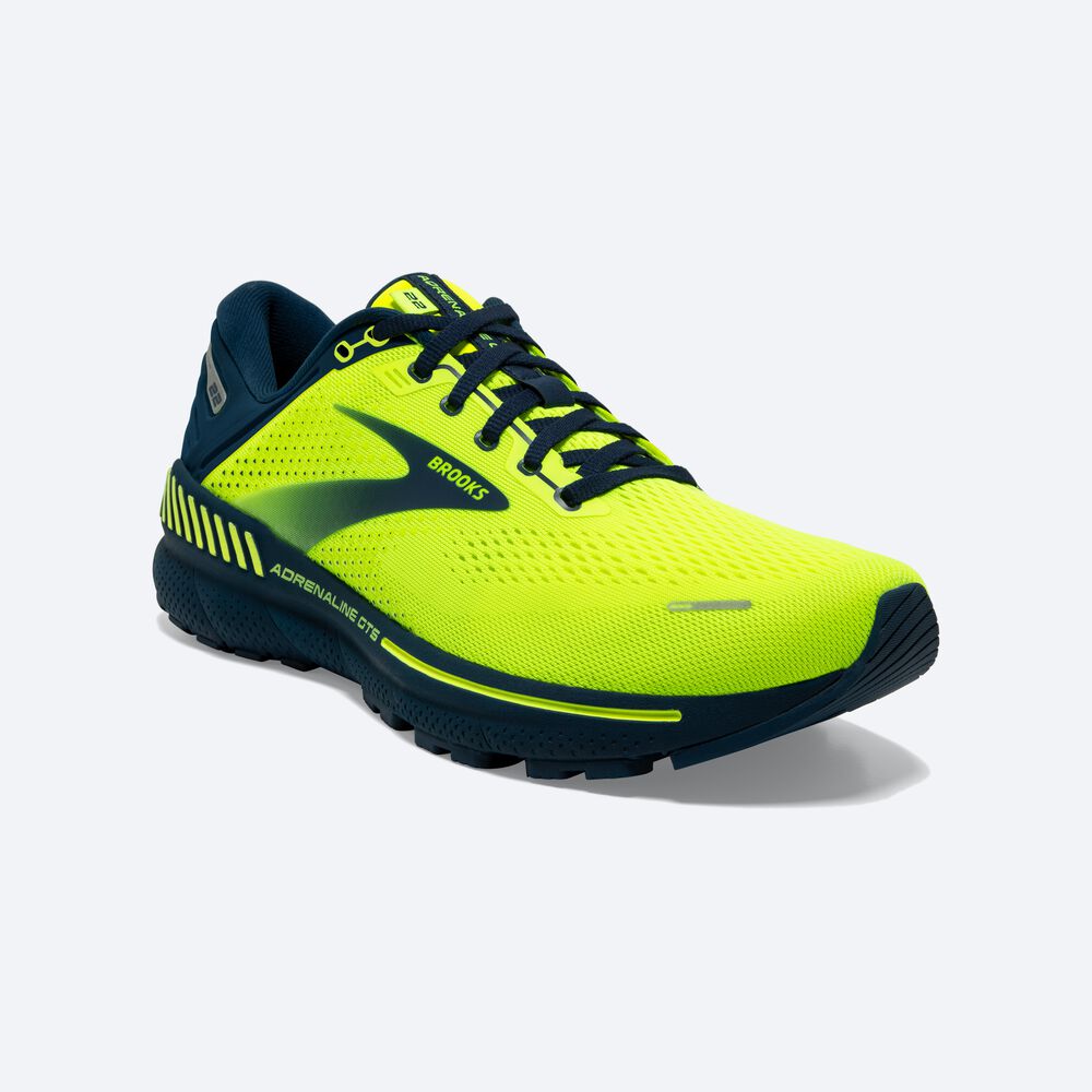 Zapatillas Running Brooks Adrenaline GTS 22 Hombre Amarillo/Azul Marino | CR58032