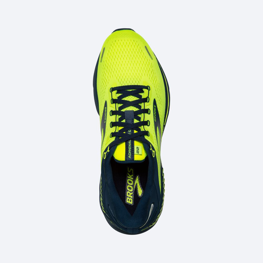 Zapatillas Running Brooks Adrenaline GTS 22 Hombre Amarillo/Azul Marino | CR58032