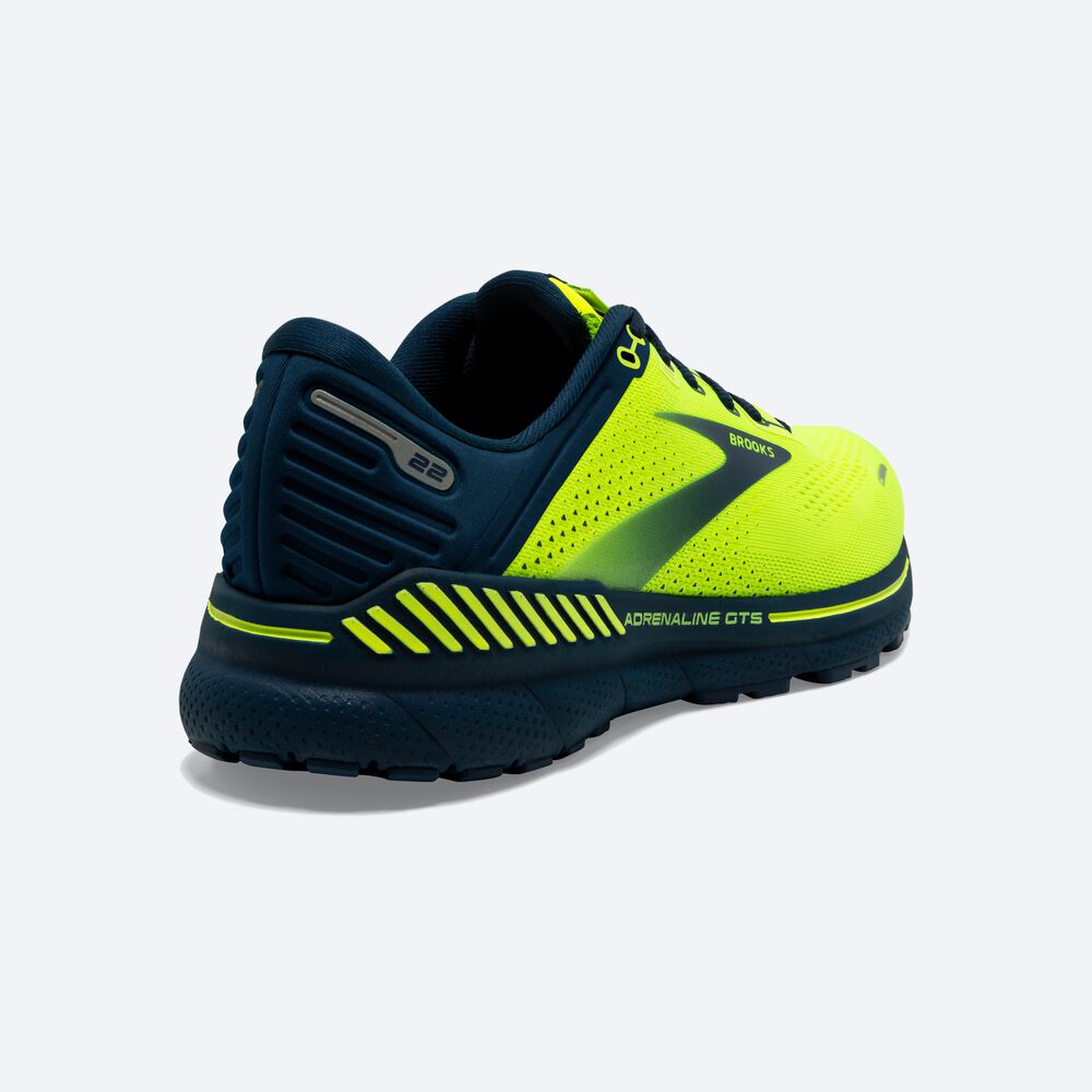 Zapatillas Running Brooks Adrenaline GTS 22 Hombre Amarillo/Azul Marino | CR58032