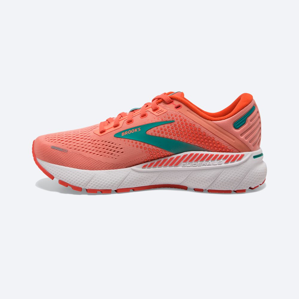 Zapatillas Running Brooks Adrenaline GTS 22 Mujer Coral/Blancas | CR63489