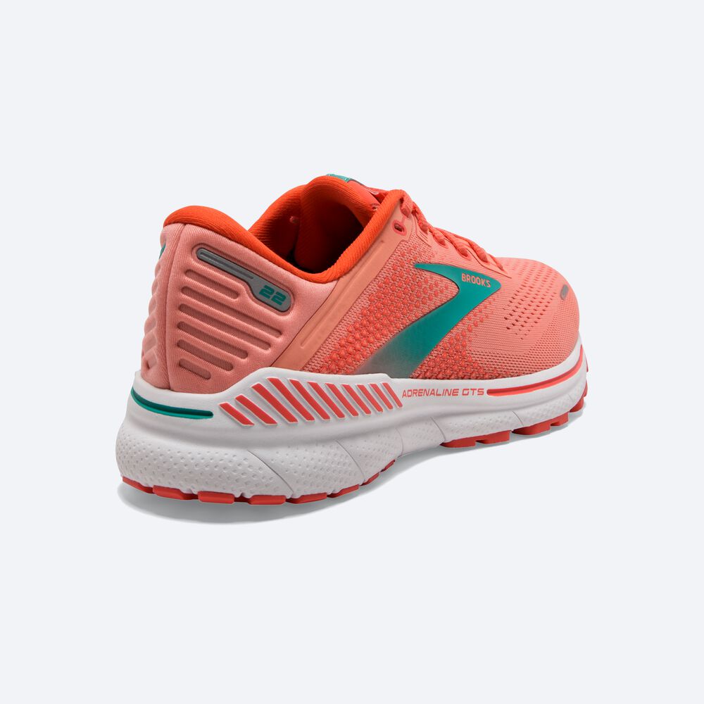 Zapatillas Running Brooks Adrenaline GTS 22 Mujer Coral/Blancas | CR63489