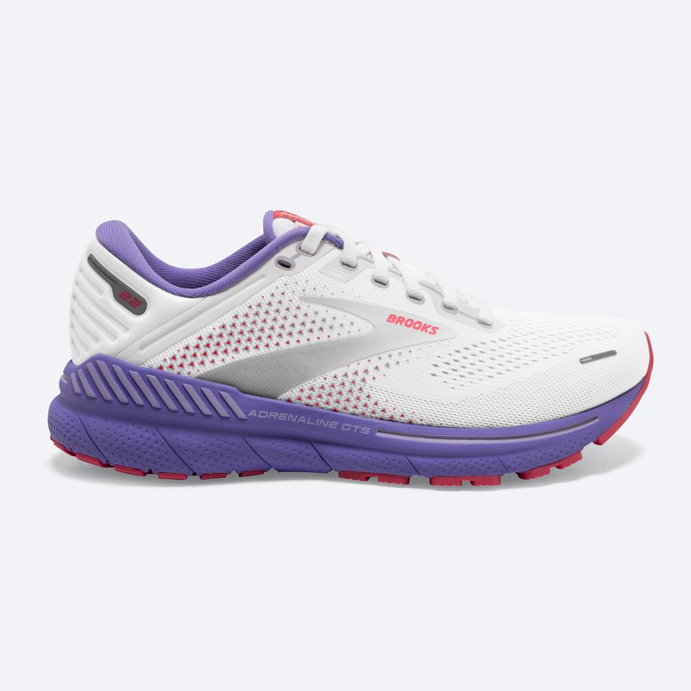 Zapatillas Running Brooks Adrenaline GTS 22 Mujer Blancas/Coral/Moradas | CR68471