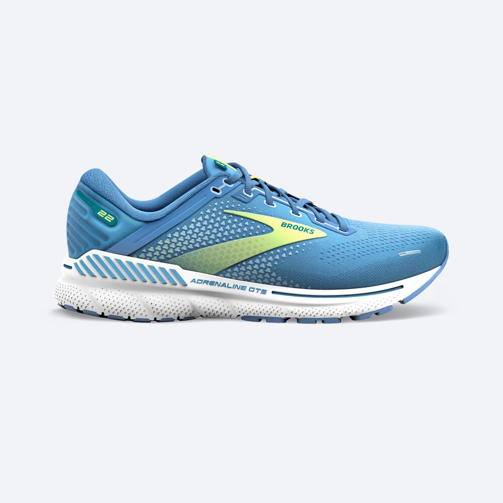 Zapatillas Running Brooks Adrenaline GTS 22 Mujer Plateadas Azules/Verde/Blancas | CR79052