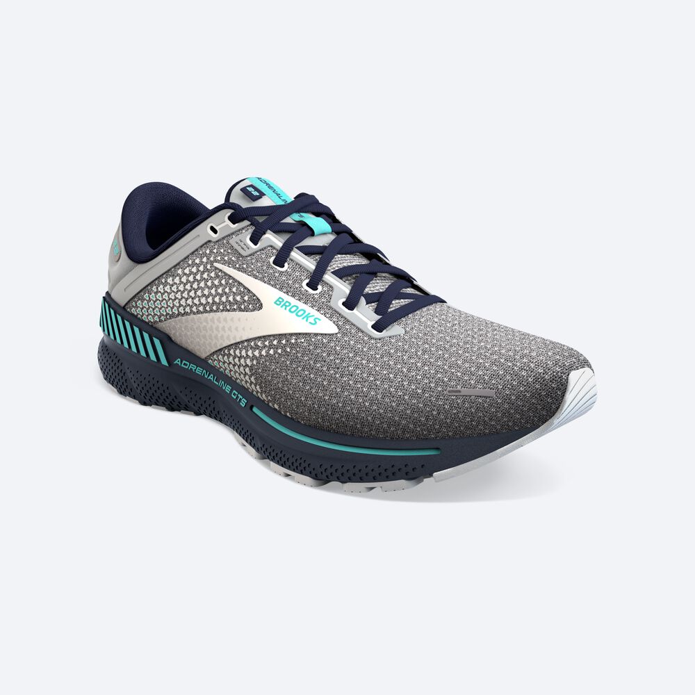 Zapatillas Running Brooks Adrenaline GTS 22 Mujer Gris/Azul Marino | CR82149