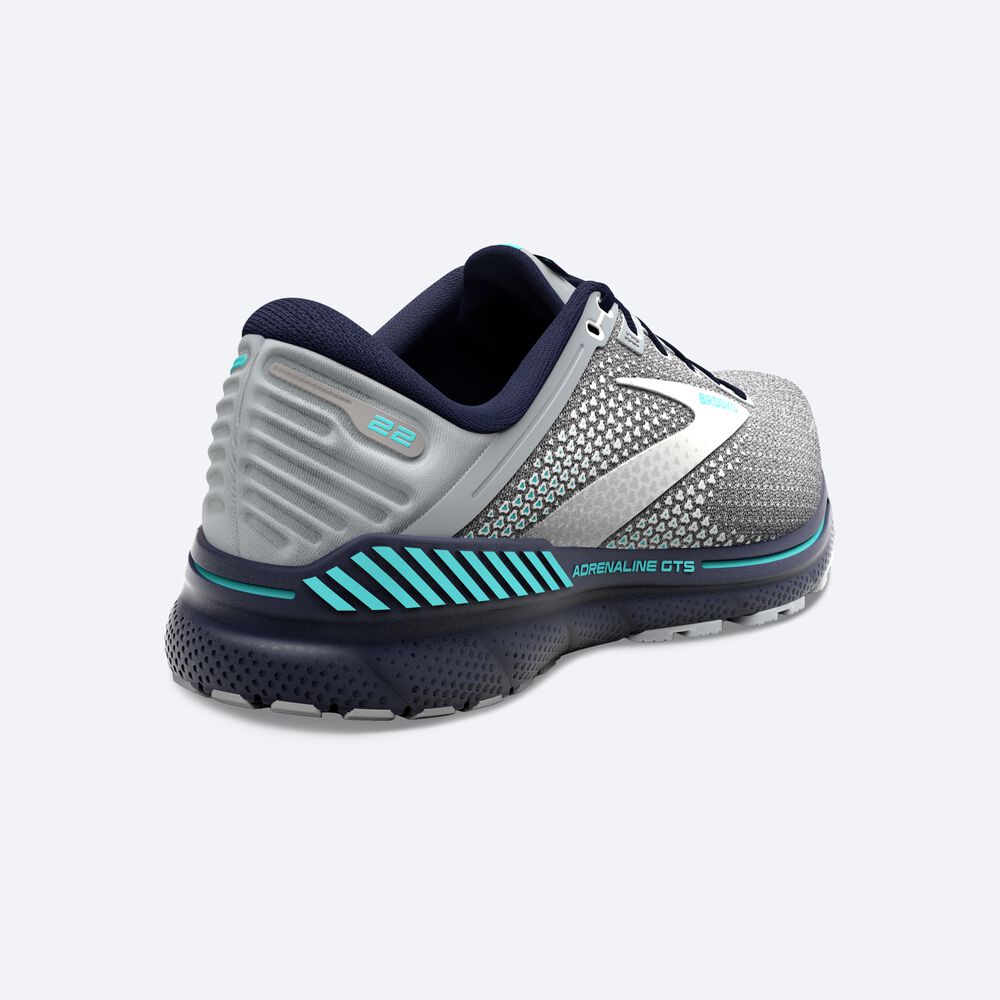 Zapatillas Running Brooks Adrenaline GTS 22 Mujer Gris/Azul Marino | CR82149