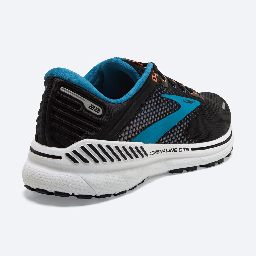 Zapatillas Running Brooks Adrenaline GTS 22 Hombre Negras/Azules/Naranjas | CR89163