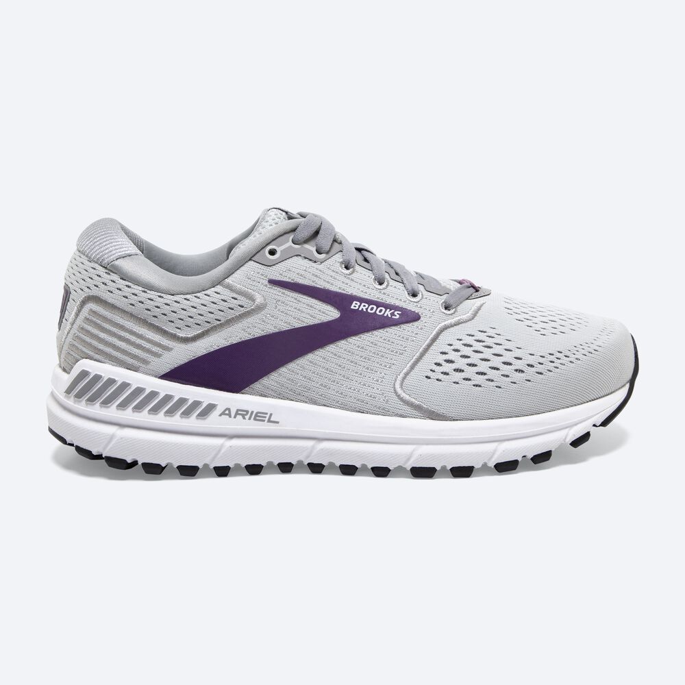 Zapatillas Running Brooks Ariel \'20 Mujer Gris/Moradas | CR36524