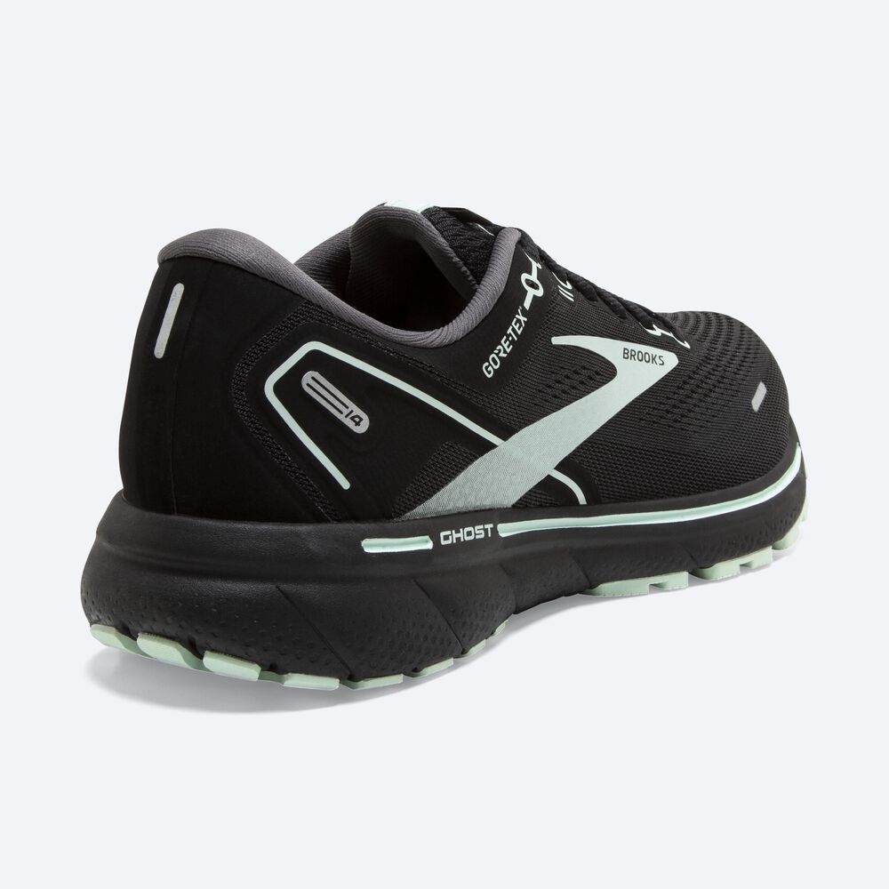 Zapatillas Running Brooks Ghost 14 GTX Mujer Negras/Turquesa Claro | CR94583