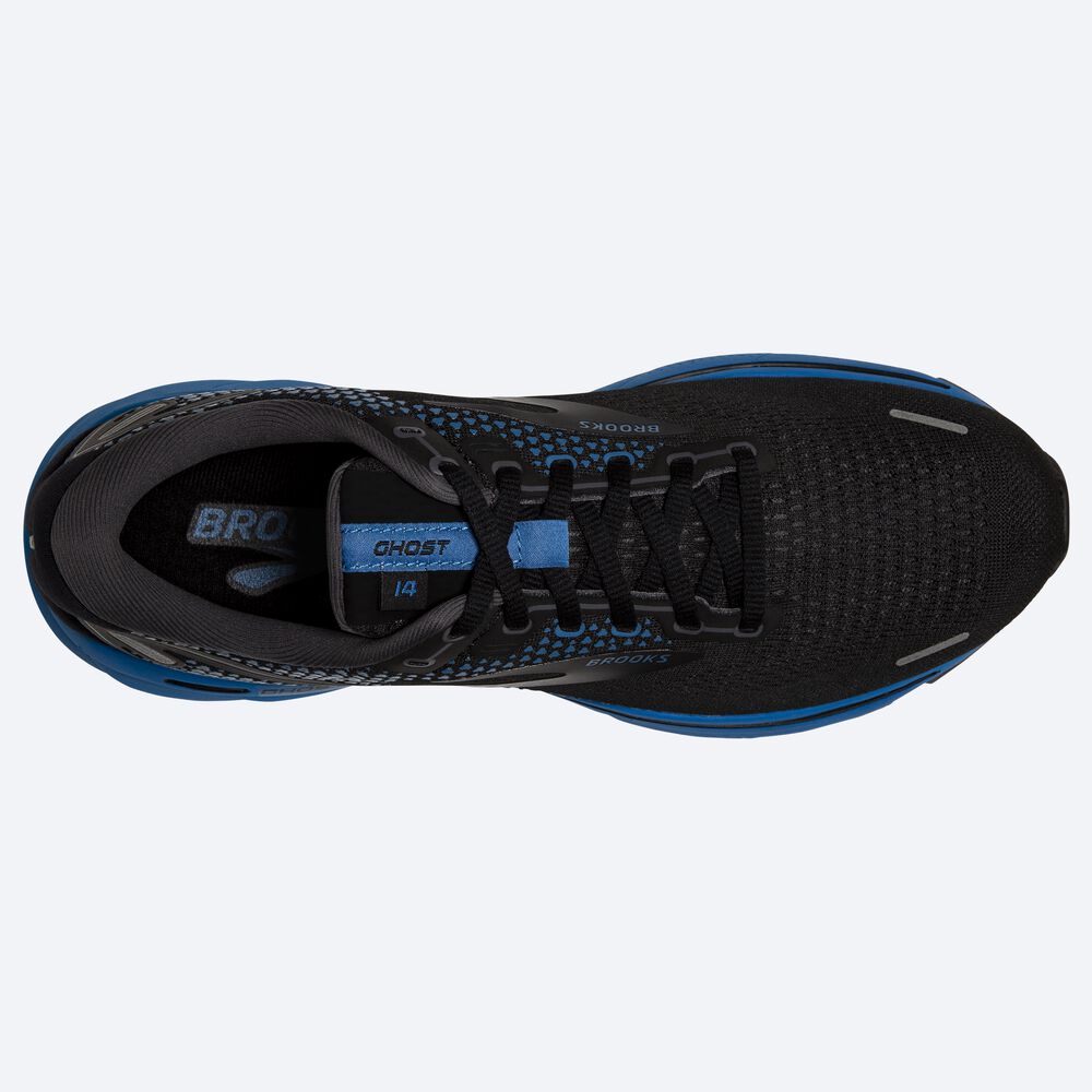 Zapatillas Running Brooks Ghost 14 Hombre Negras/Azules | CR74605