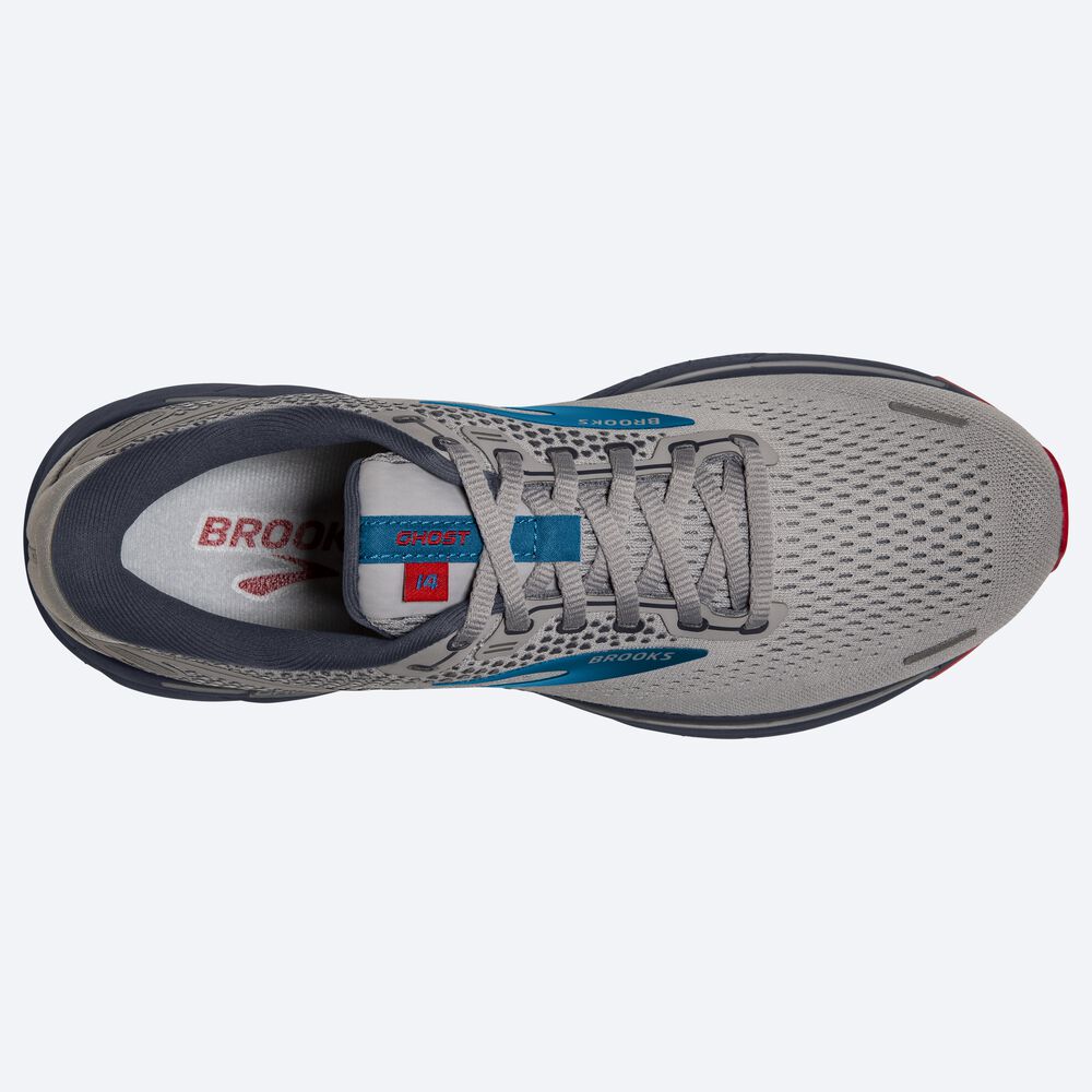 Zapatillas Running Brooks Ghost 14 Hombre Gris/Azules/Rojas | CR78250