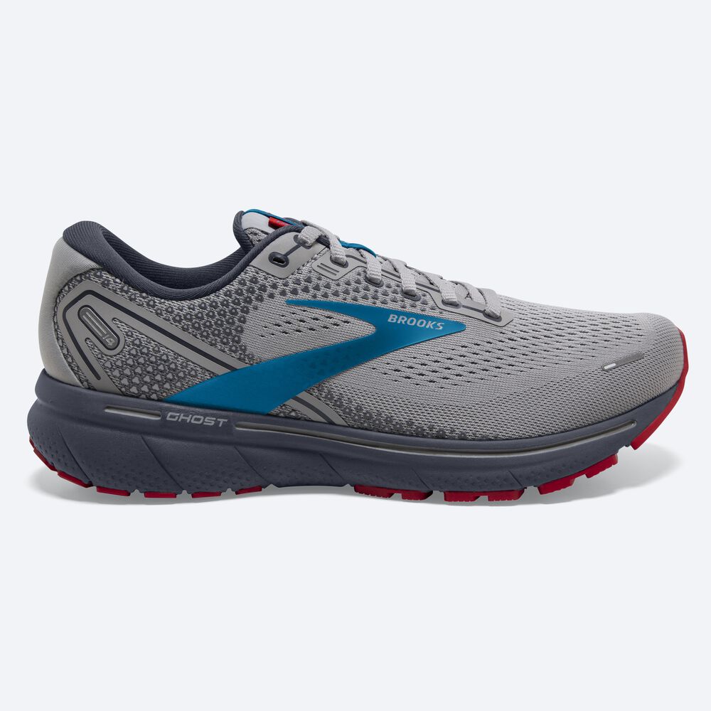 Zapatillas Running Brooks Ghost 14 Hombre Gris/Azules/Rojas | CR78250