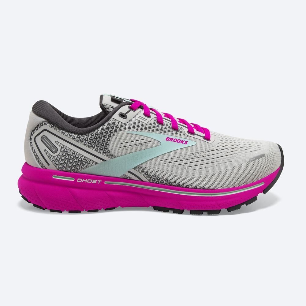 Zapatillas Running Brooks Ghost 14 Mujer Gris/Verde/Rosas | CR80256