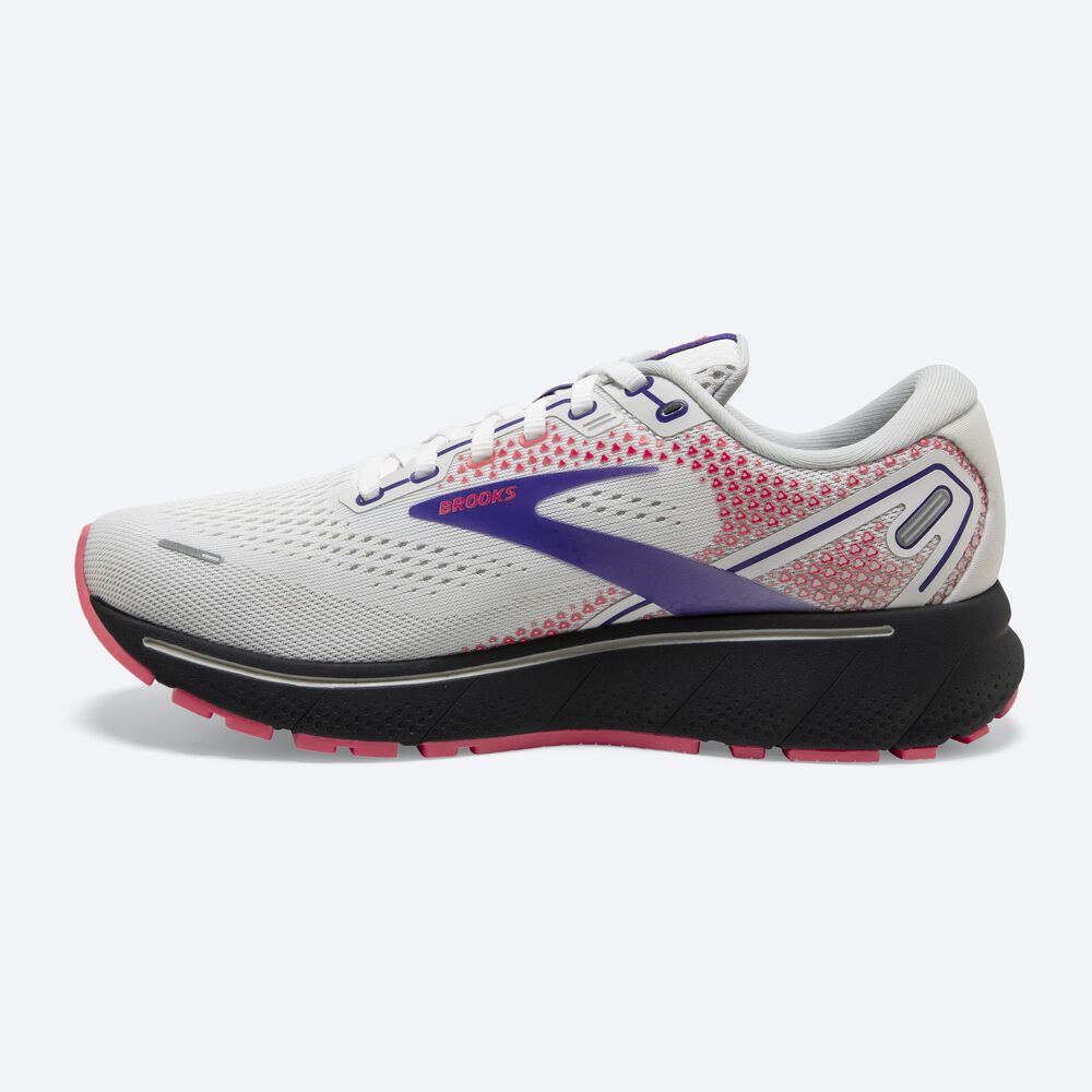 Zapatillas Running Brooks Ghost 14 Mujer Blancas/Moradas/Coral | CR93718