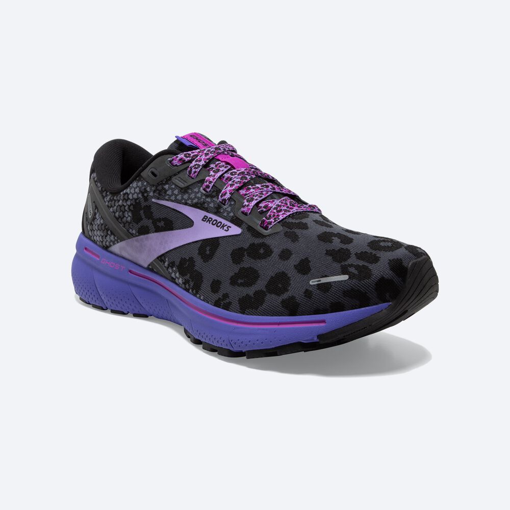 Zapatillas Running Brooks Ghost 14 Mujer Negras/Moradas | CR97401