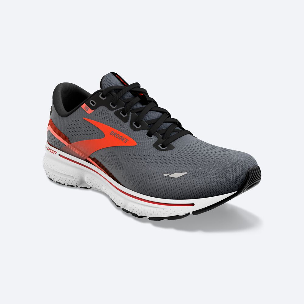 Zapatillas Running Brooks Ghost 15 Hombre Negras/Naranjas | CR08134