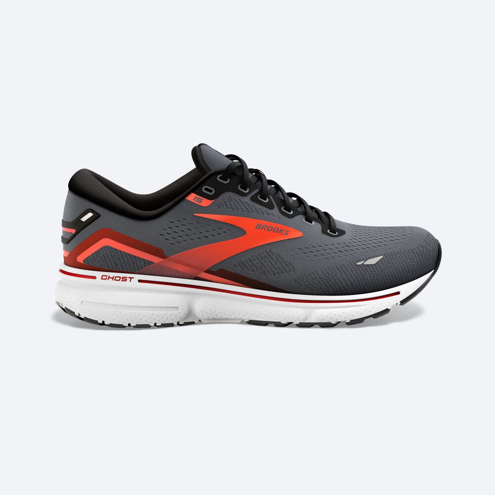 Zapatillas Running Brooks Ghost 15 Hombre Negras/Naranjas | CR08134