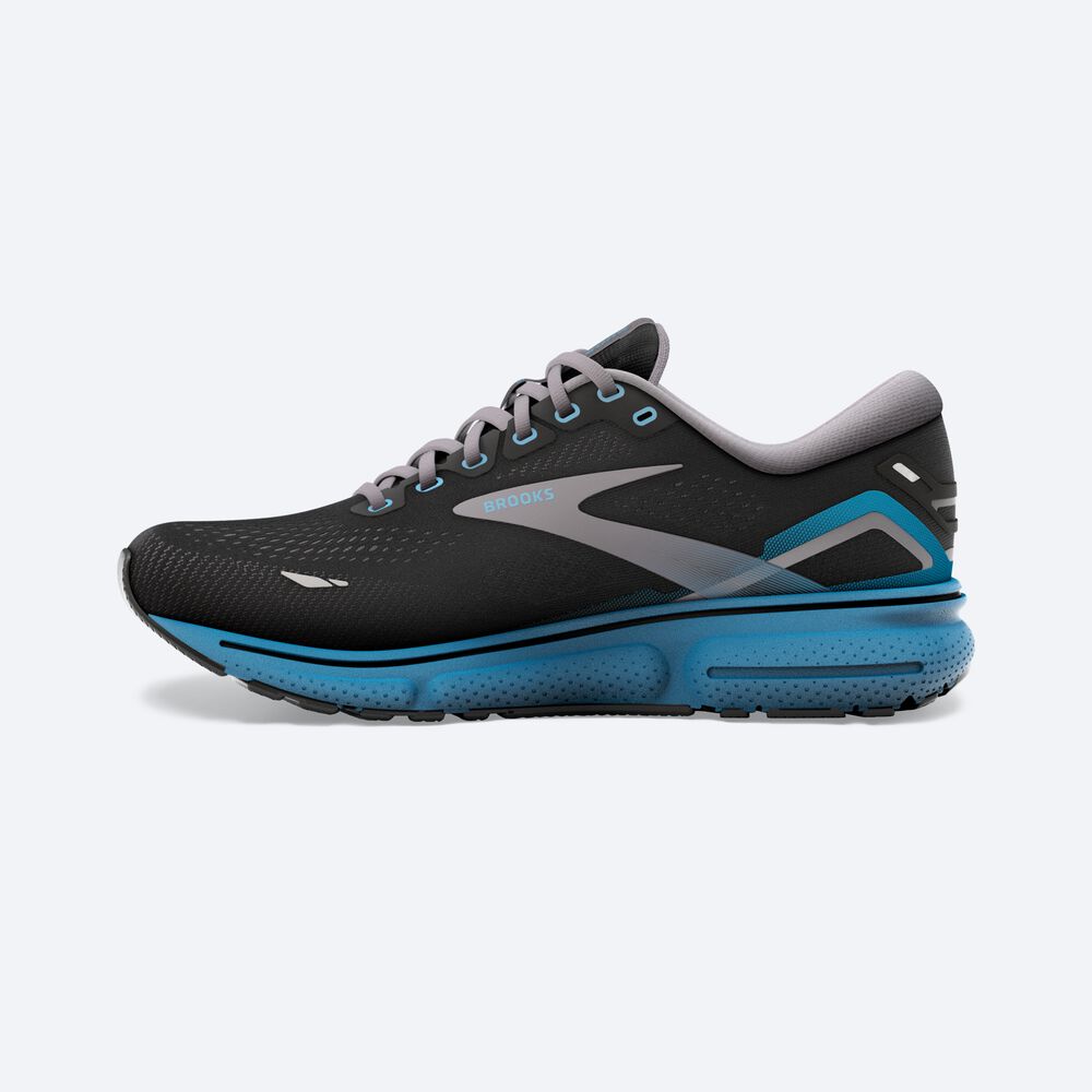 Zapatillas Running Brooks Ghost 15 Hombre Negras/Azules | CR32956