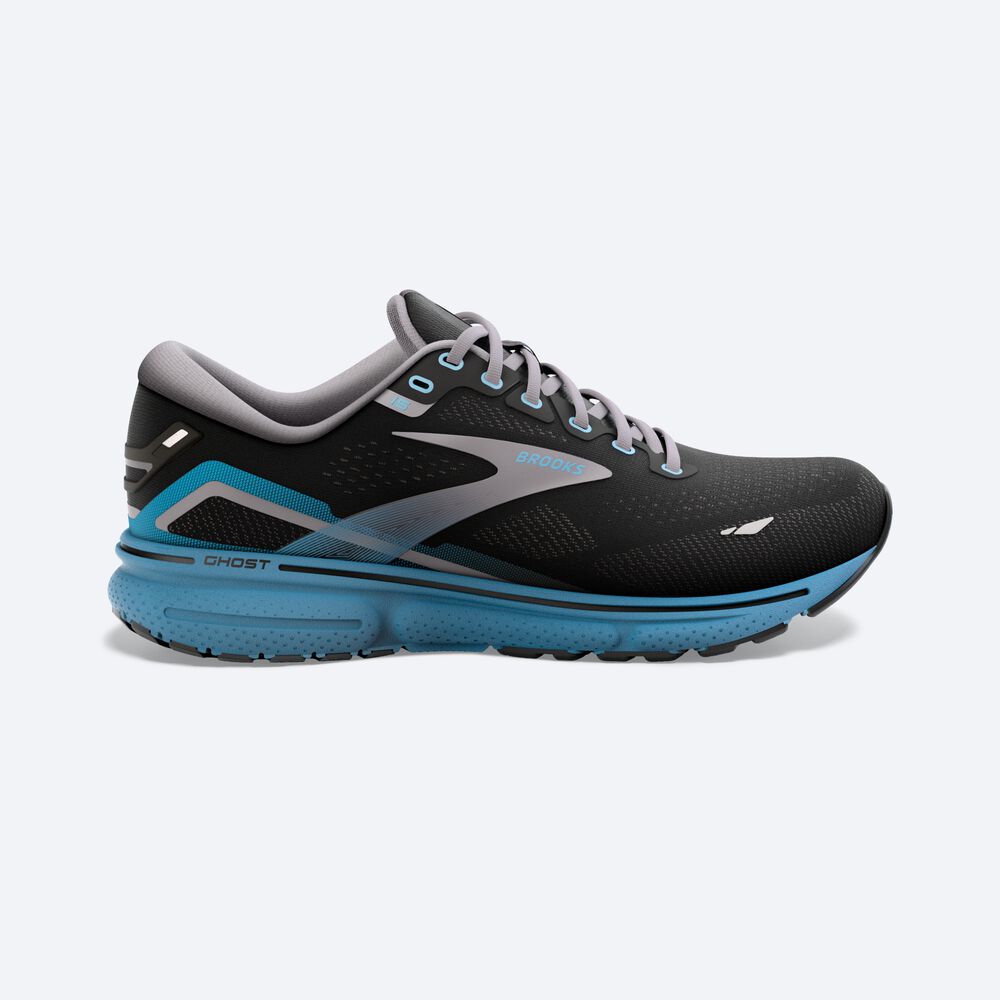 Zapatillas Running Brooks Ghost 15 Hombre Negras/Azules | CR32956