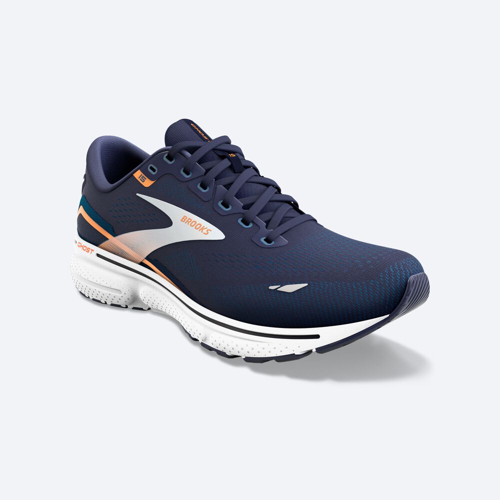 Zapatillas Running Brooks Ghost 15 Hombre Azul Marino/Azules/Naranjas | CR43501