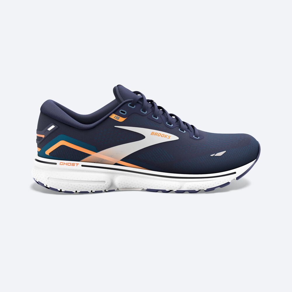 Zapatillas Running Brooks Ghost 15 Hombre Azul Marino/Azules/Naranjas | CR43501