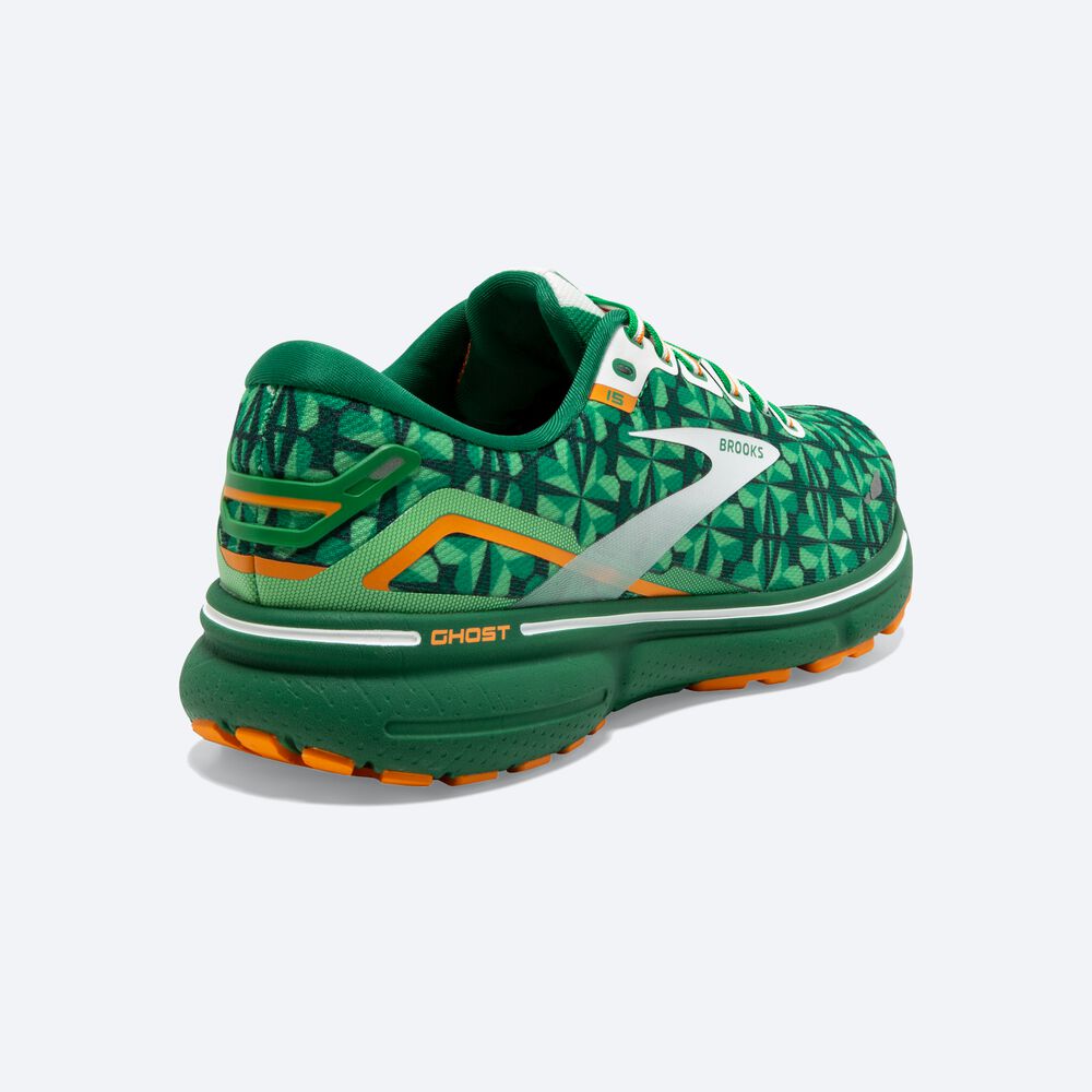 Zapatillas Running Brooks Ghost 15 Hombre Verde/Blancas/Naranjas | CR49317