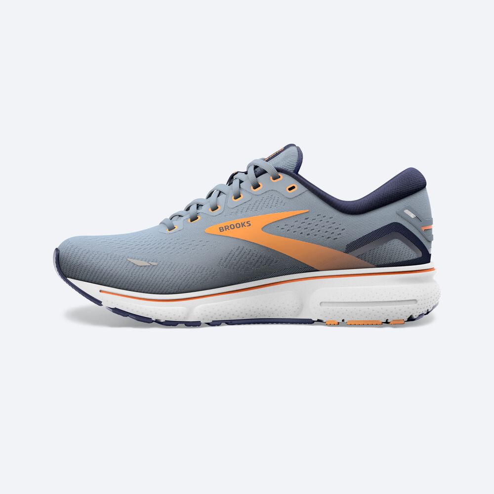 Zapatillas Running Brooks Ghost 15 Hombre Gris/Azul Marino/Naranjas | CR60928