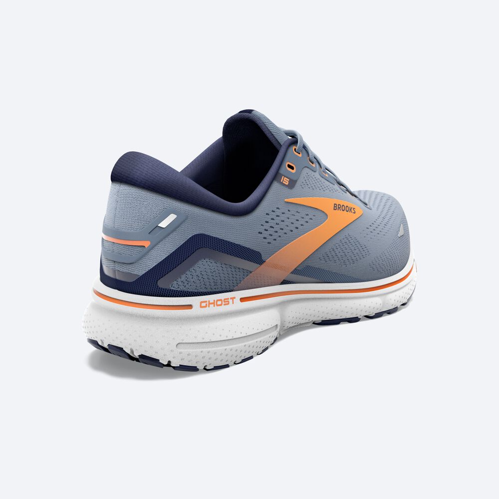 Zapatillas Running Brooks Ghost 15 Hombre Gris/Azul Marino/Naranjas | CR60928