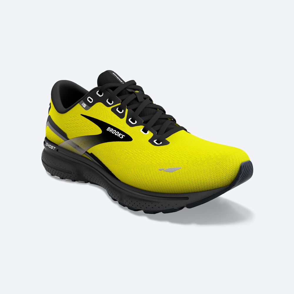 Zapatillas Running Brooks Ghost 15 Hombre Amarillo/Negras | CR61023