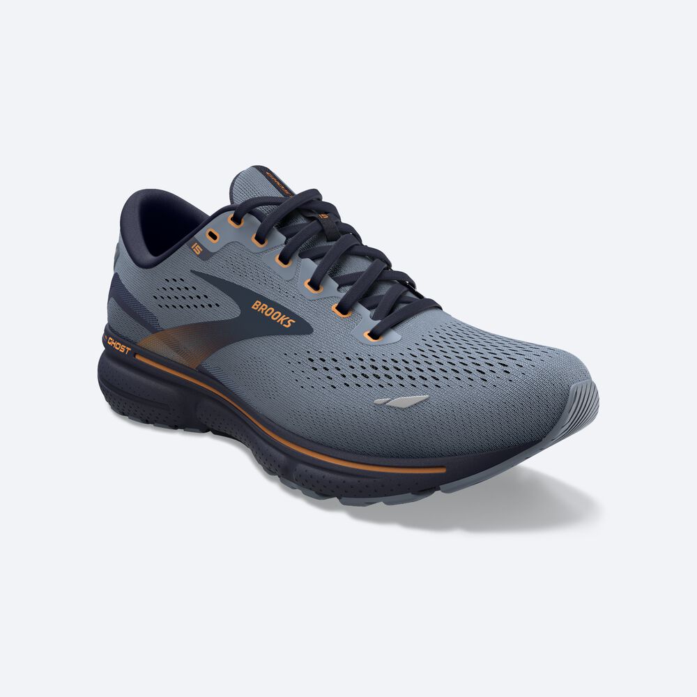 Zapatillas Running Brooks Ghost 15 Hombre Gris/Azul Marino | CR61843