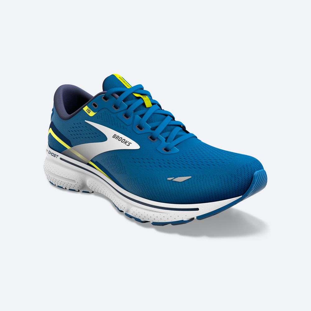 Zapatillas Running Brooks Ghost 15 Hombre Azules/Blancas | CR81637