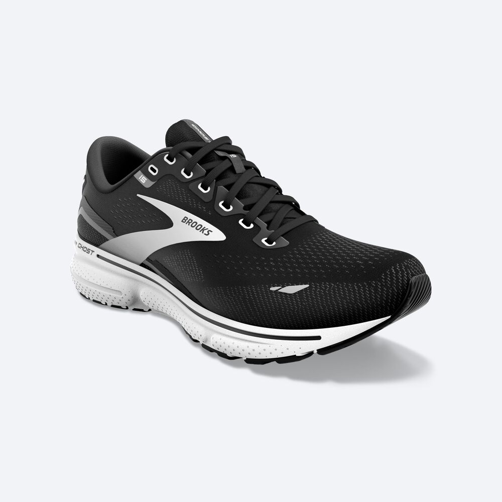 Zapatillas Running Brooks Ghost 15 Mujer Negras/Blancas | CR25468