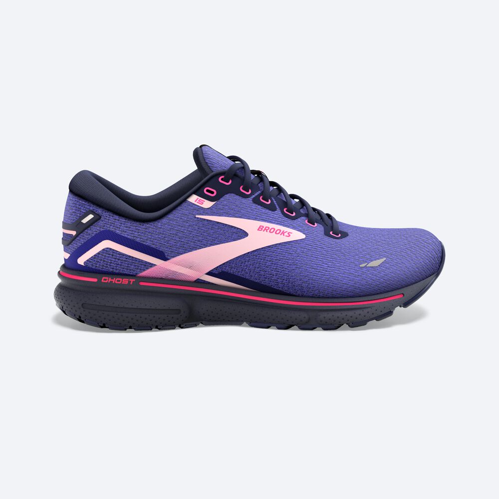 Zapatillas Running Brooks Ghost 15 Mujer Azules/Azul Marino/Rosas | CR27183