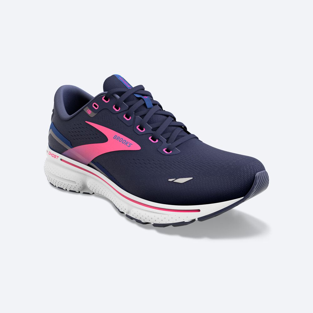 Zapatillas Running Brooks Ghost 15 Mujer Azul Marino/Azules/Rosas | CR27389